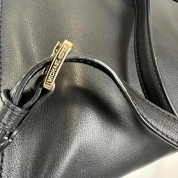 Michael Kors Black Leather Medium Sized Backpack Gold Hardware - Picture 7 of 9